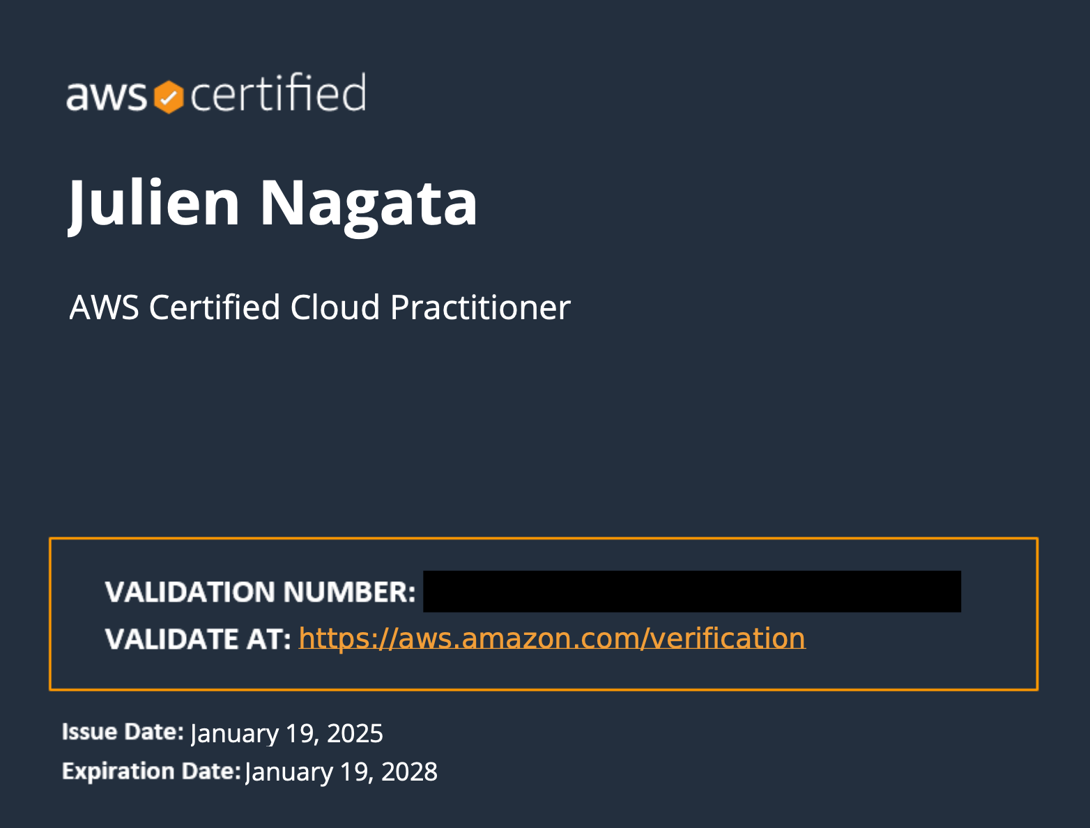AWS Certified Cloud Practitioner Logo